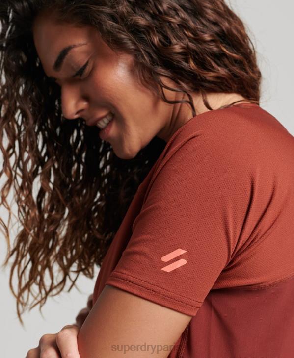 Superdry femmes t-shirt core active D64Z2697 vêtements brun