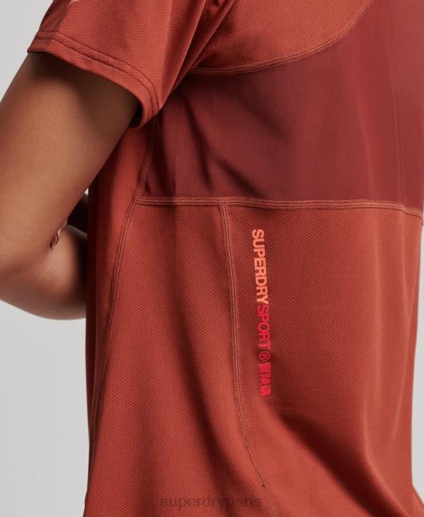 Superdry femmes t-shirt core active D64Z2697 vêtements brun