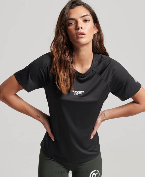 Superdry femmes t-shirt core active D64Z2701 vêtements noir