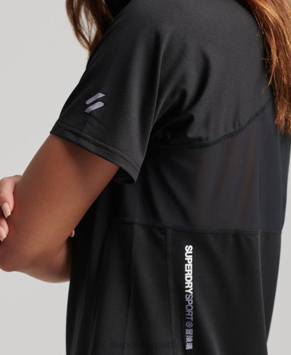 Superdry femmes t-shirt core active D64Z2701 vêtements noir