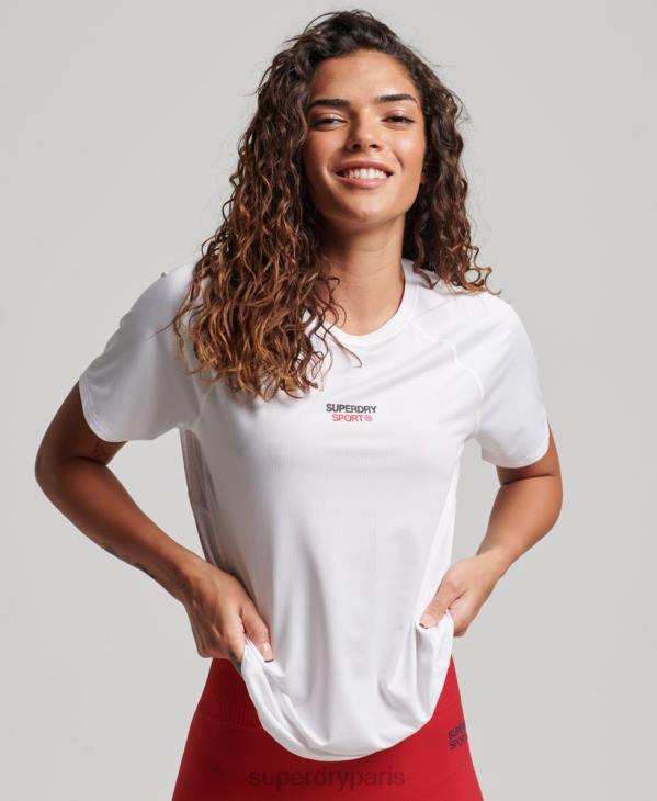 Superdry femmes t-shirt core active D64Z2709 vêtements blanc