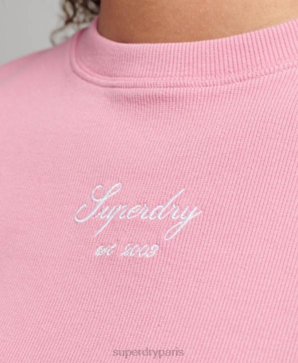 Superdry femmes t-shirt coupe courte à code héritage D64Z2782 vêtements rose