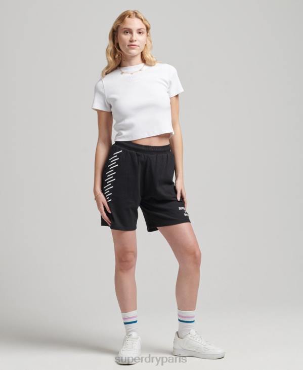Superdry femmes t-shirt coupe courte à code héritage D64Z2843 vêtements blanc