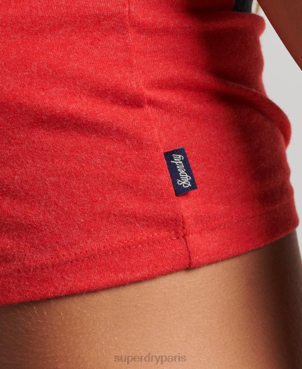 Superdry femmes t-shirt court à imprimé universitaire D64Z6214 vêtements rouge