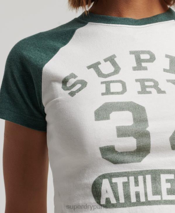 Superdry femmes t-shirt court à imprimé universitaire D64Z6216 vêtements blanc