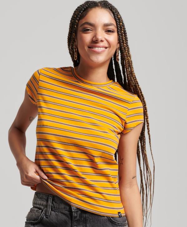 Superdry femmes t-shirt court vintage D64Z6252 vêtements or