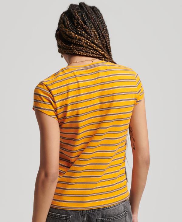 Superdry femmes t-shirt court vintage D64Z6252 vêtements or