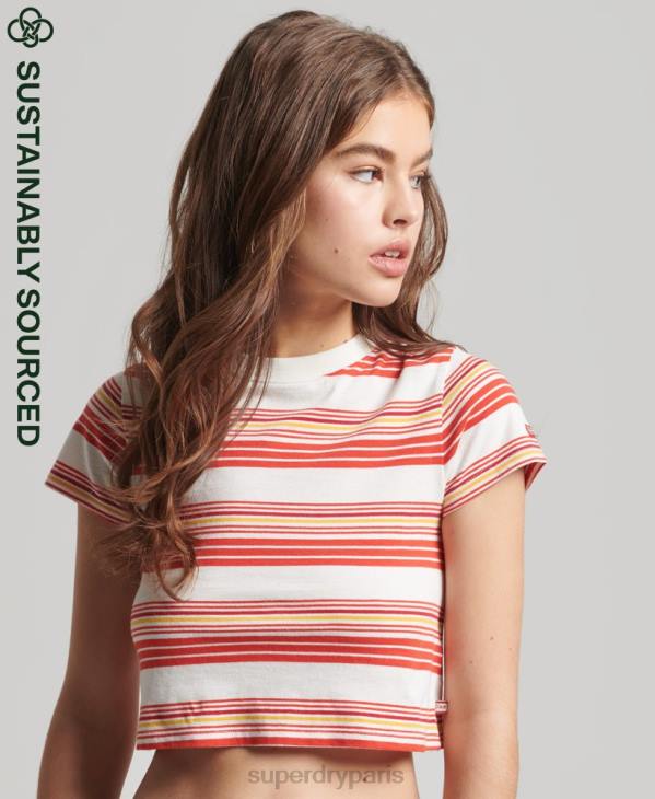 Superdry femmes t-shirt court vintage en coton bio D64Z6266 vêtements multi