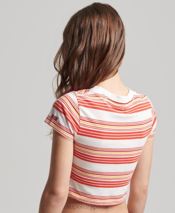 Superdry femmes t-shirt court vintage en coton bio D64Z6266 vêtements multi