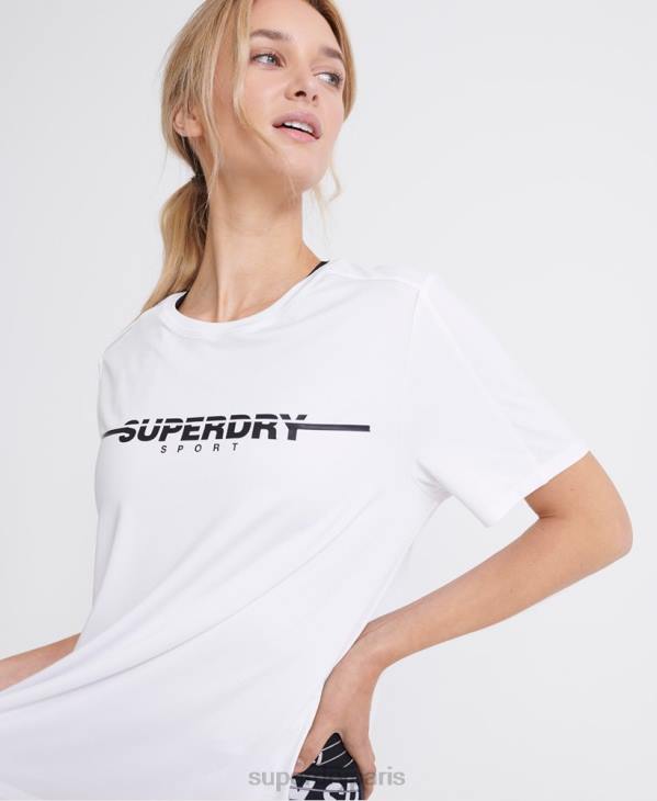 Superdry femmes t-shirt de gym d'entraînement D64Z2865 vêtements blanc