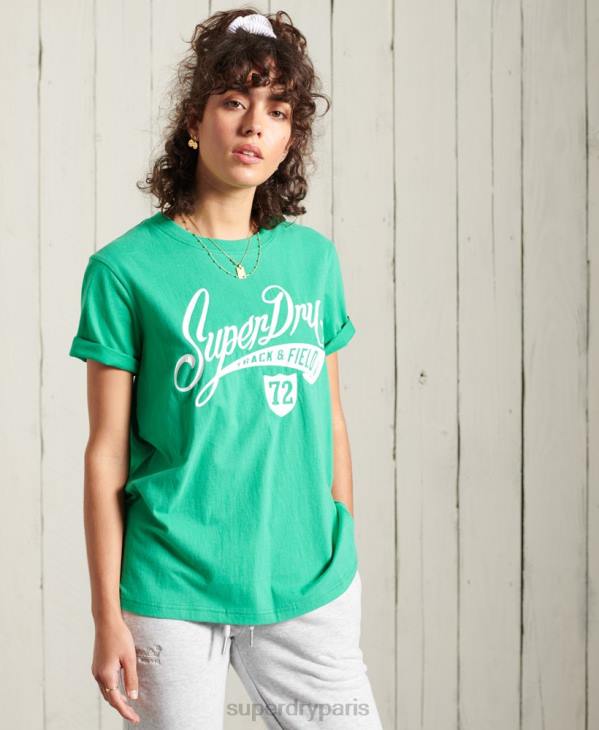 Superdry femmes t-shirt de l'état de cali collégial D64Z2726 vêtements turquoise