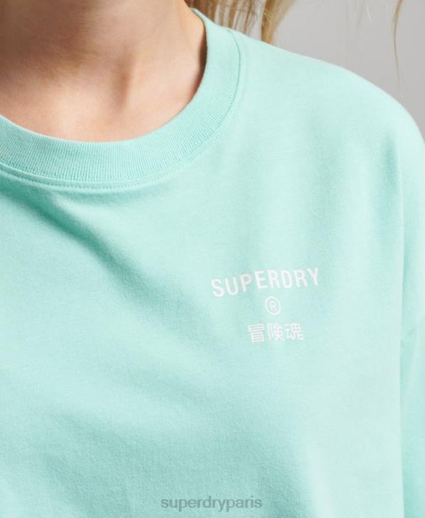 Superdry femmes t-shirt de sport de base D64Z2801 vêtements bleu