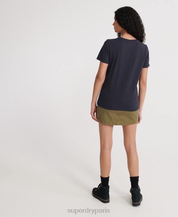 Superdry femmes t-shirt de travail D64Z2863 vêtements marine