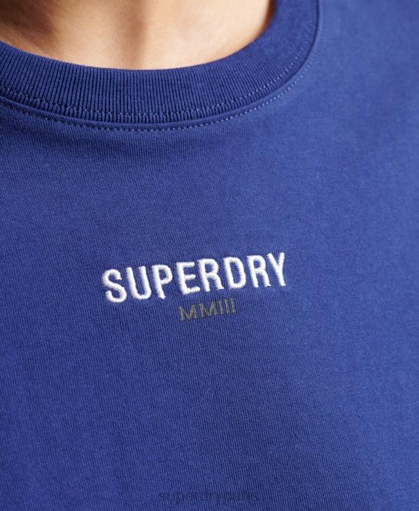 Superdry femmes t-shirt droit à micro logo brodé D64Z2815 vêtements marine