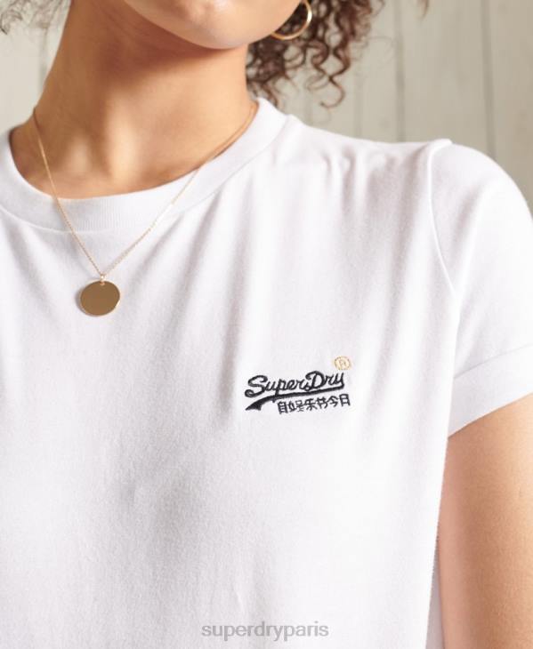 Superdry femmes t-shirt en coton bio D64Z2847 vêtements blanc