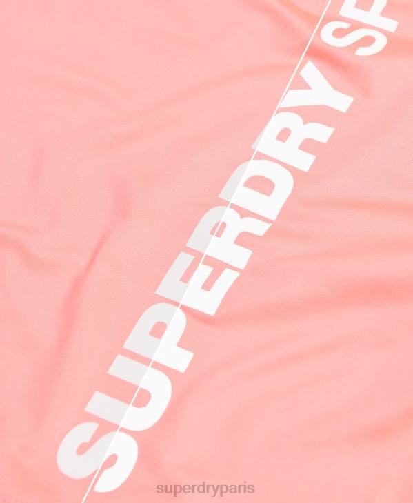 Superdry femmes t-shirt essentiel d'entraînement D64Z2854 vêtements corail