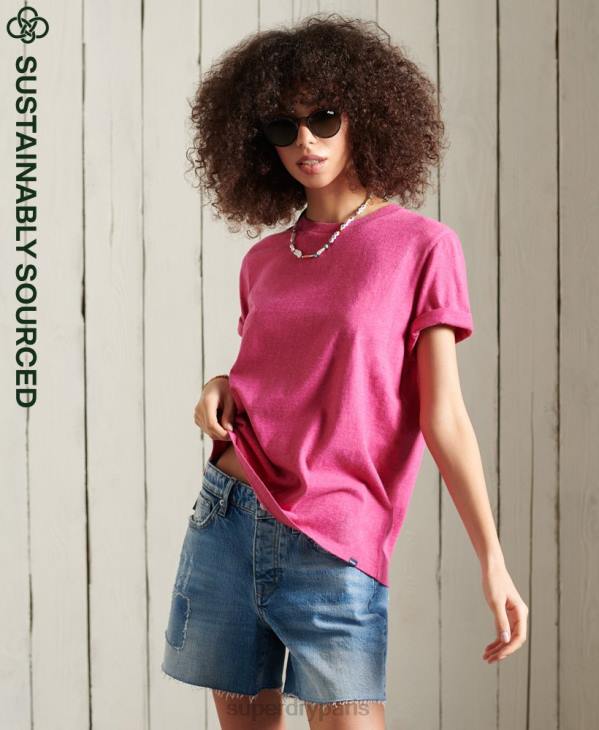 Superdry femmes t-shirt essentiel en coton bio D64Z6249 vêtements rose