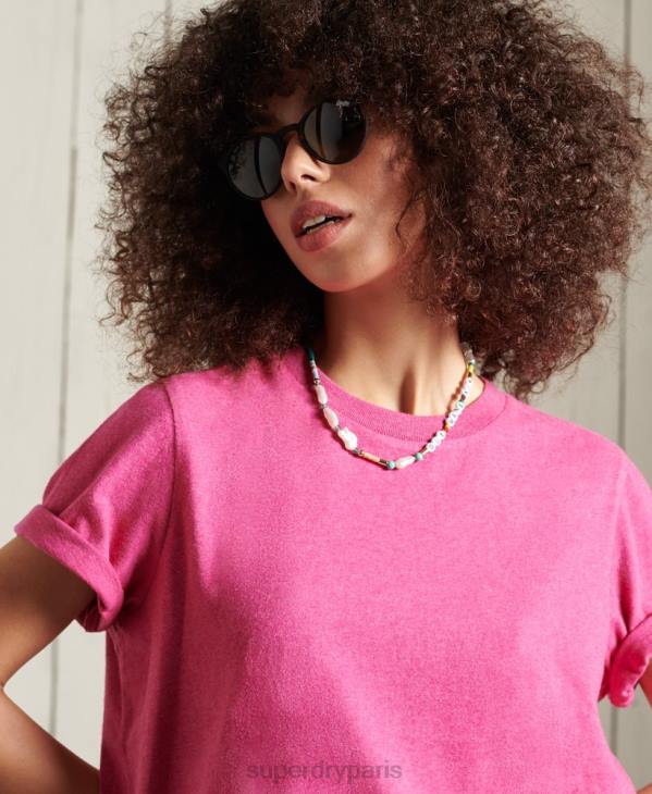 Superdry femmes t-shirt essentiel en coton bio D64Z6249 vêtements rose