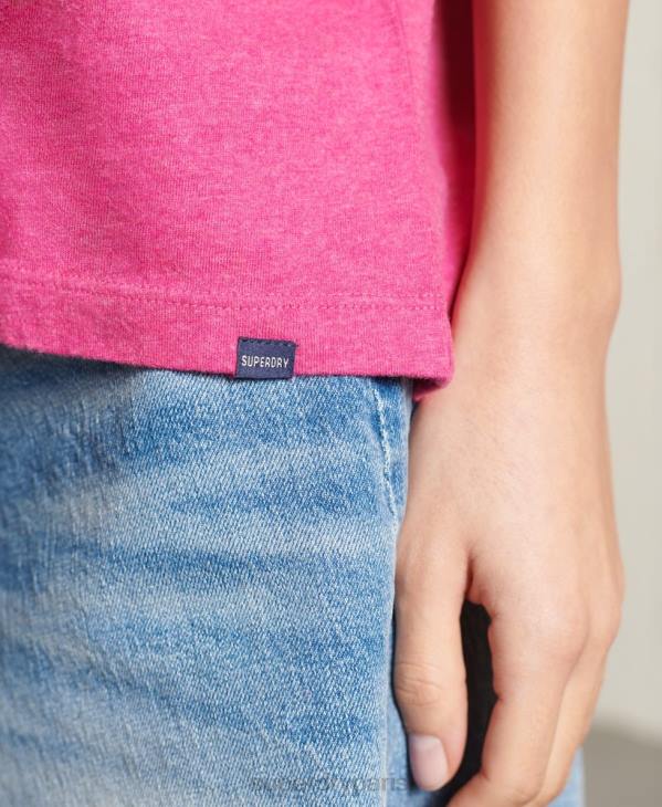 Superdry femmes t-shirt essentiel en coton bio D64Z6249 vêtements rose