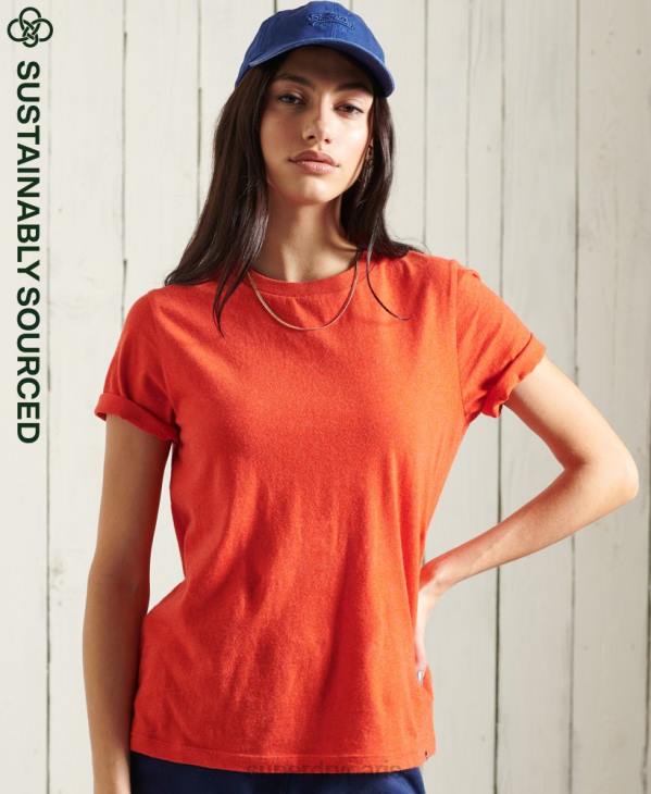 Superdry femmes t-shirt essentiel en coton bio D64Z6280 vêtements orange