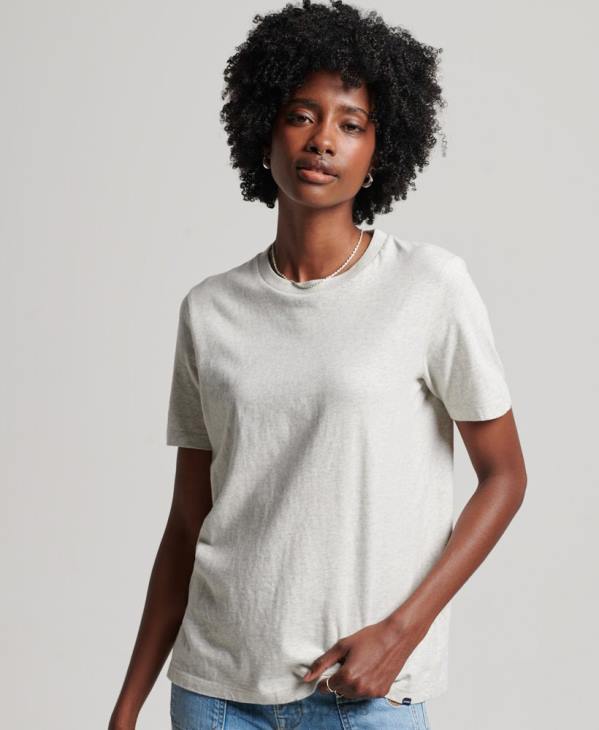 Superdry femmes t-shirt essentiel en coton bio D64Z6302 vêtements gris clair