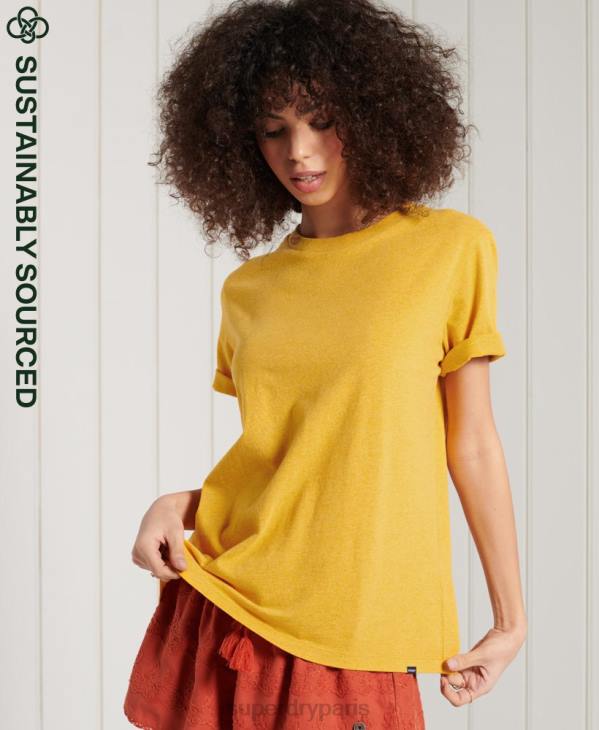 Superdry femmes t-shirt essentiel en coton bio D64Z6306 vêtements orange