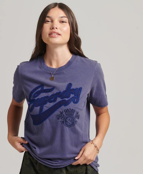 Superdry femmes t-shirt fierté et artisanat D64Z2764 vêtements bleu foncé