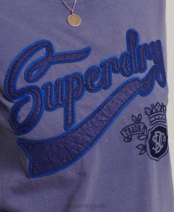 Superdry femmes t-shirt fierté et artisanat D64Z2764 vêtements bleu foncé