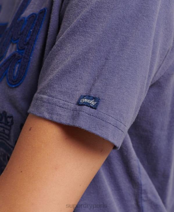 Superdry femmes t-shirt fierté et artisanat D64Z2764 vêtements bleu foncé