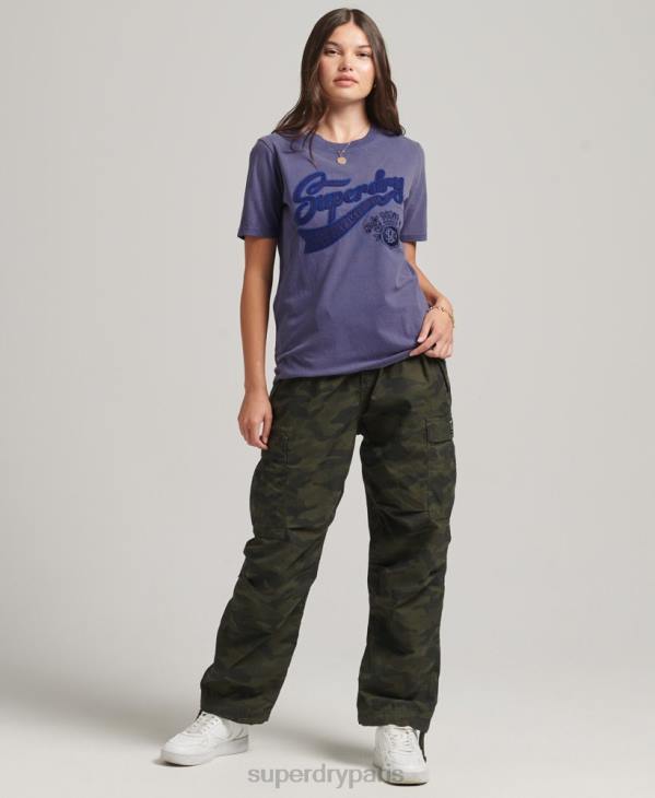 Superdry femmes t-shirt fierté et artisanat D64Z2764 vêtements bleu foncé