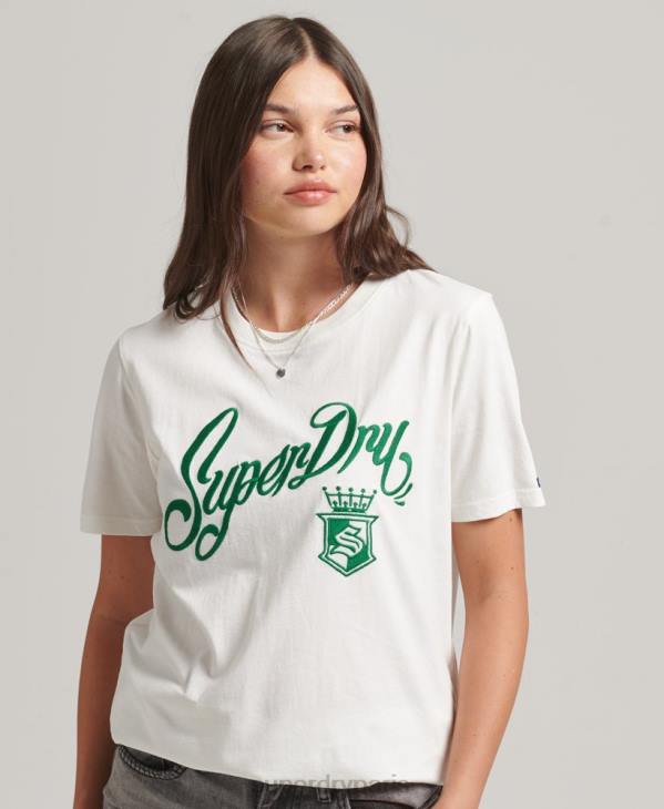 Superdry femmes t-shirt fierté et artisanat D64Z2791 vêtements blanc