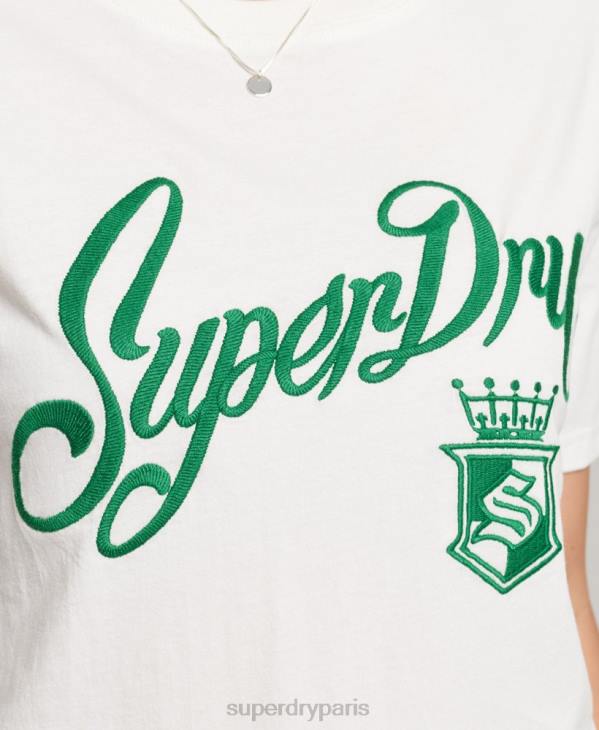 Superdry femmes t-shirt fierté et artisanat D64Z2791 vêtements blanc