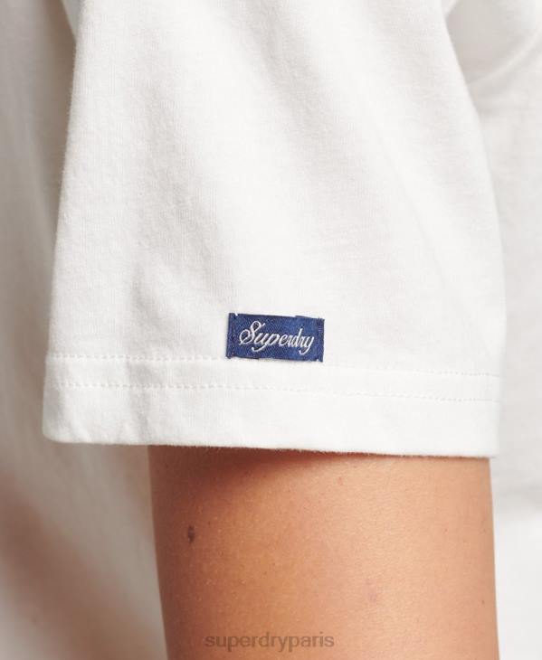 Superdry femmes t-shirt fierté et artisanat D64Z2791 vêtements blanc