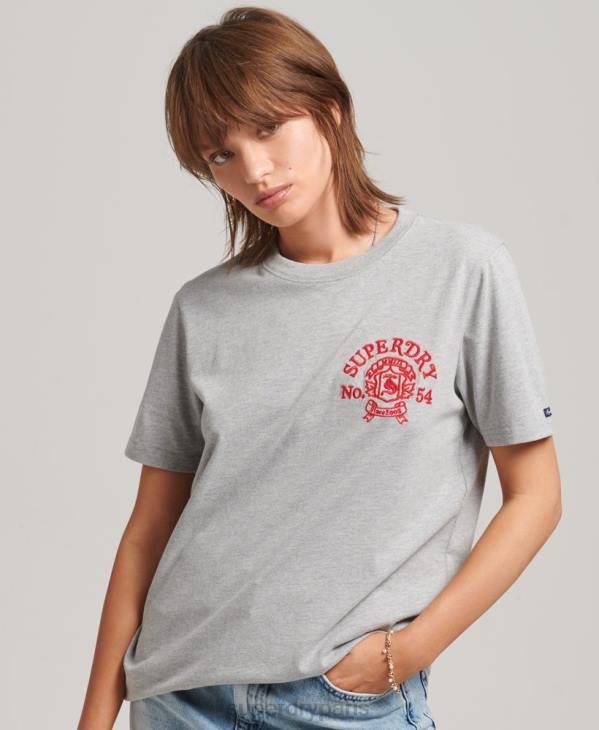 Superdry femmes t-shirt fierté et artisanat D64Z2808 vêtements gris