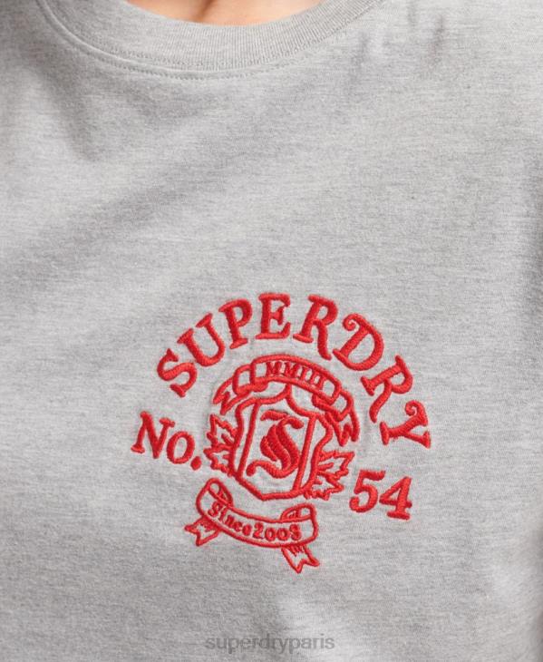 Superdry femmes t-shirt fierté et artisanat D64Z2808 vêtements gris