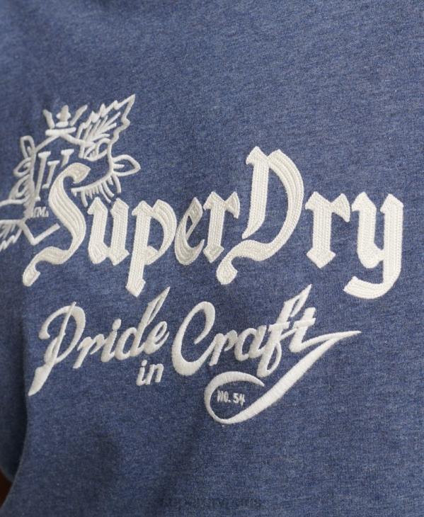 Superdry femmes t-shirt fierté vintage de l'artisanat D64Z2752 vêtements marine