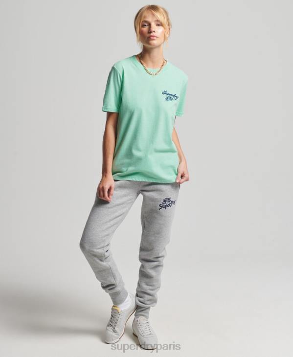 Superdry femmes t-shirt fierté vintage de l'artisanat D64Z2758 vêtements vert