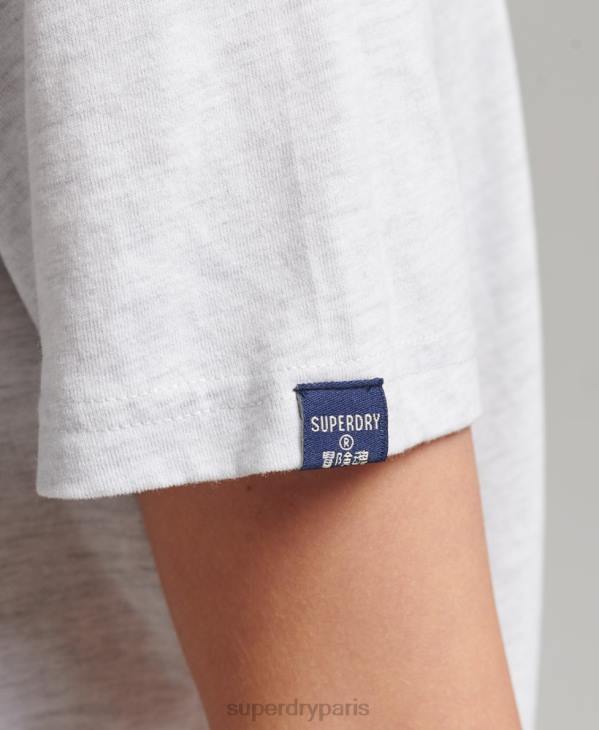 Superdry femmes t-shirt à fleurs D64Z6277 vêtements gris clair