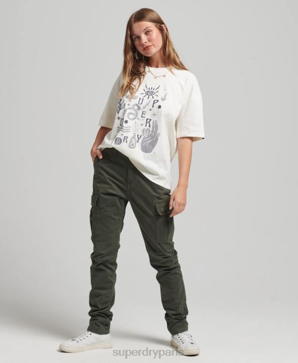 Superdry femmes t-shirt folk nomade D64Z2724 vêtements blanc