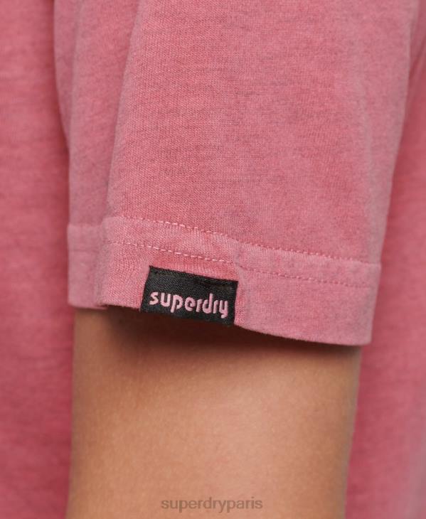 Superdry femmes t-shirt graphique de terrain des années 90 D64Z6210 vêtements rose