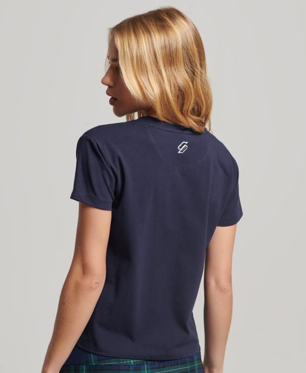 Superdry femmes t-shirt graphique des années 90 D64Z2614 vêtements marine
