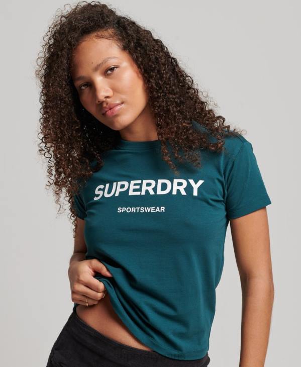 Superdry femmes t-shirt graphique des années 90 D64Z2639 vêtements vert