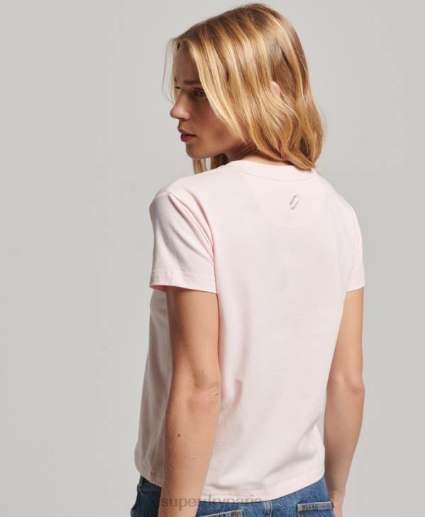 Superdry femmes t-shirt graphique des années 90 D64Z2655 vêtements rose