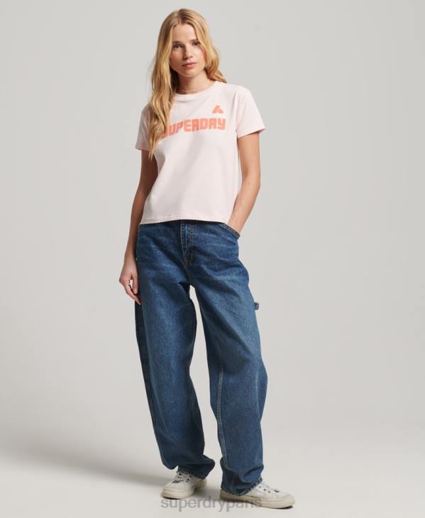 Superdry femmes t-shirt graphique des années 90 D64Z2655 vêtements rose
