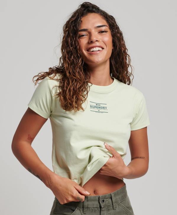 Superdry femmes t-shirt graphique des années 90 D64Z2718 vêtements vert