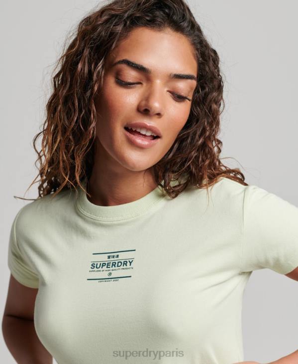 Superdry femmes t-shirt graphique des années 90 D64Z2718 vêtements vert