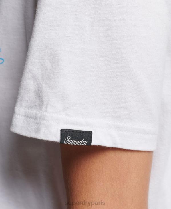 Superdry femmes t-shirt graphique des bois D64Z2736 vêtements blanc