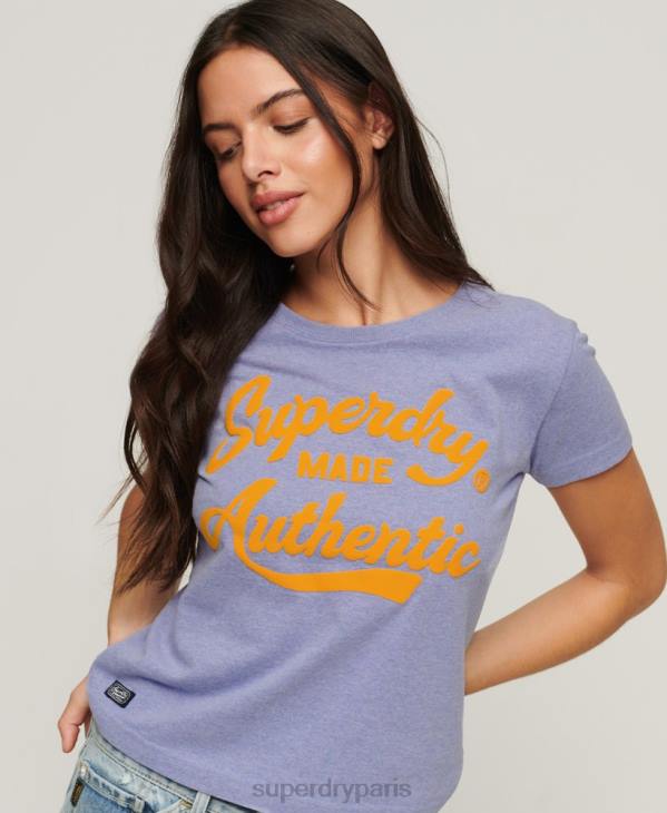Superdry femmes t-shirt graphique néon archive D64Z2657 vêtements violet
