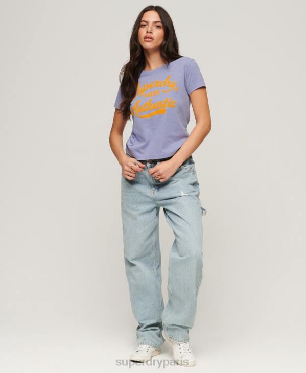 Superdry femmes t-shirt graphique néon archive D64Z2657 vêtements violet