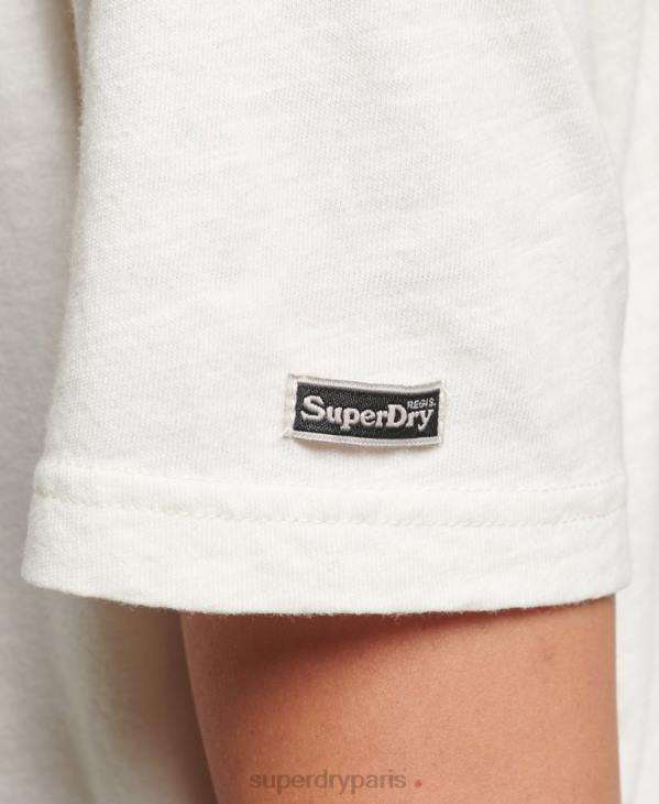 Superdry femmes t-shirt indé vintage D64Z6221 vêtements crème